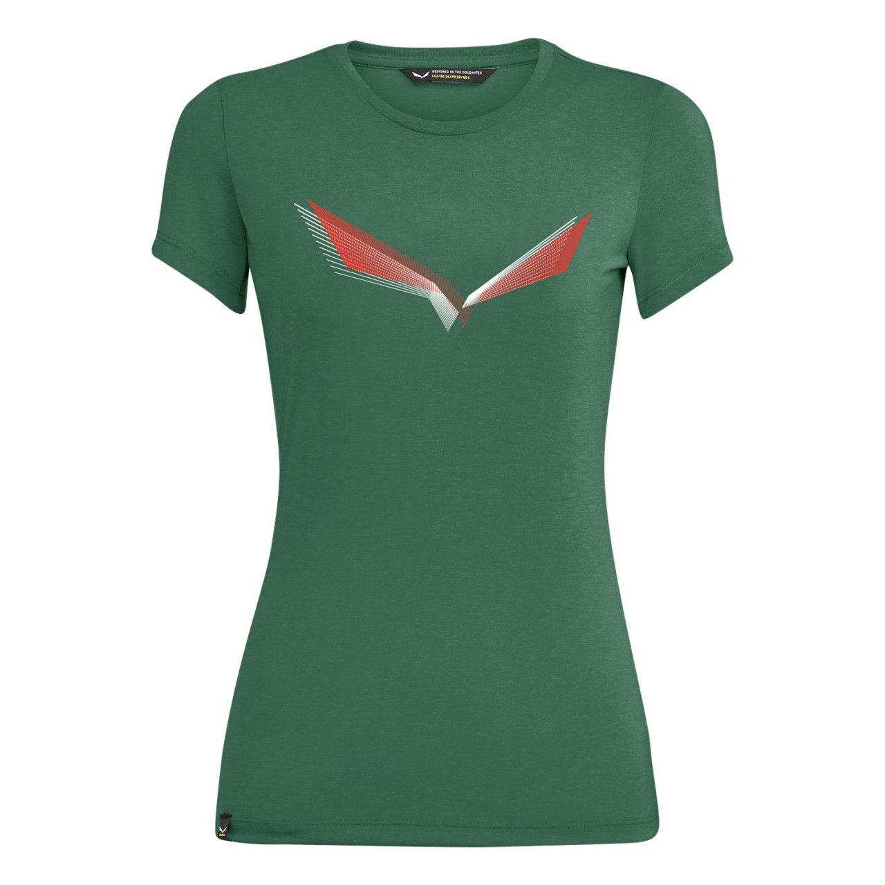 T-Shirts Salewa Lines Graphic Dry Mulher Verdes 120EJOSQC